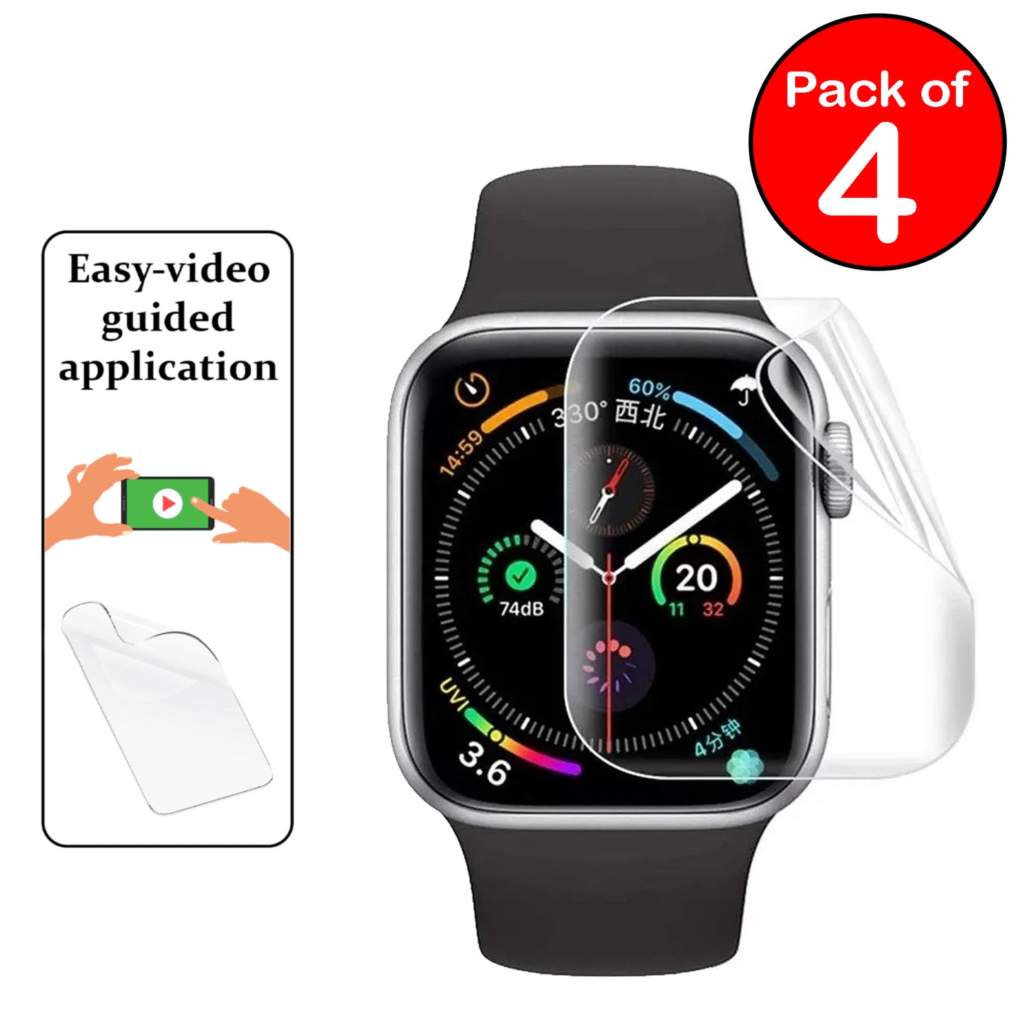 evmGuard Screen Protector For Apple Watch Series 2 3 4 5 6 7 8 SE 2022 ULTRA Clear Cover FILM