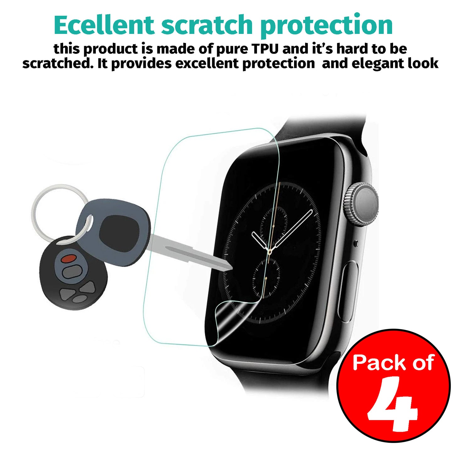 evmGuard Screen Protector For Apple Watch Series 2 3 4 5 6 7 8 SE 2022 ULTRA Clear Cover FILM