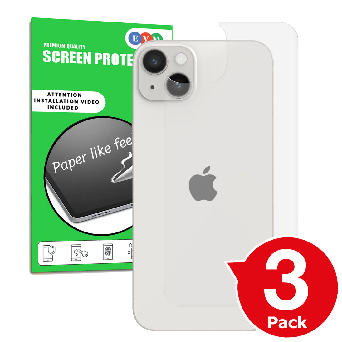 Apple iPhone 14 Plus matte back protector anti glare paper like main image with box
