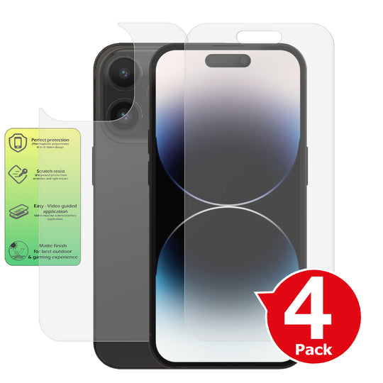 Apple iPhone 14 Pro matte front and back screen protector anti glare paper like summary image