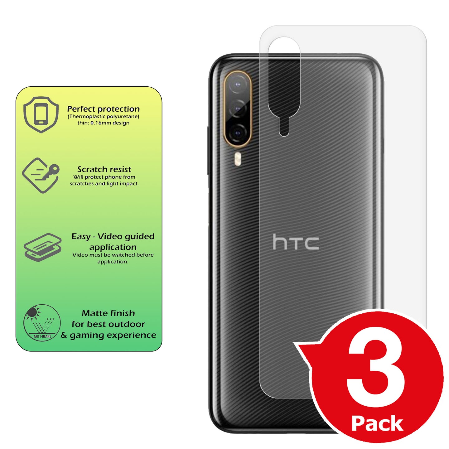 HTC Desire 22 Pro matte back protector cover paper like anti glare summary image