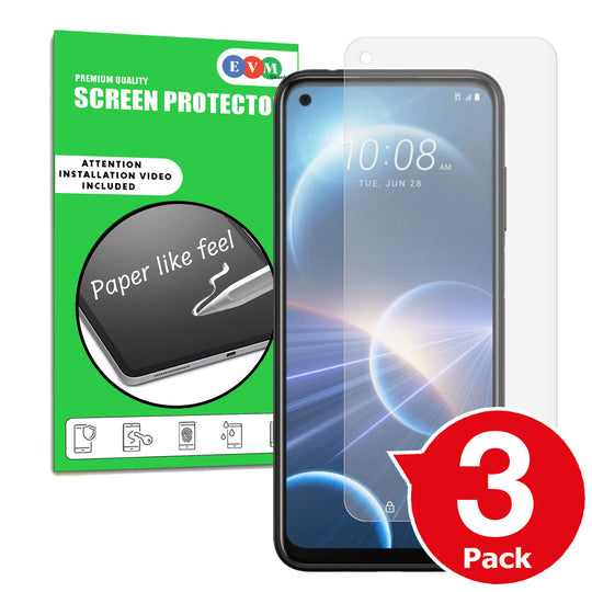 HTC Desire 22 Pro matte screen protector cover paper like anti glare main image with box
