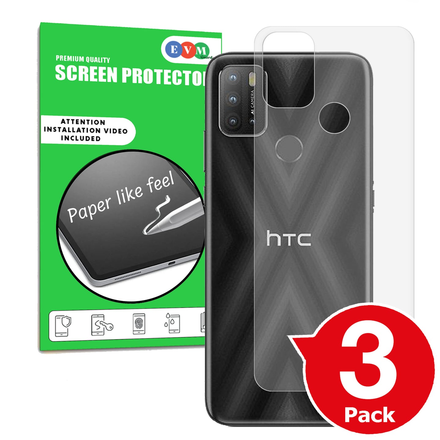 HTC Wildfire E plus matte back protector cover anti glare paper like main image