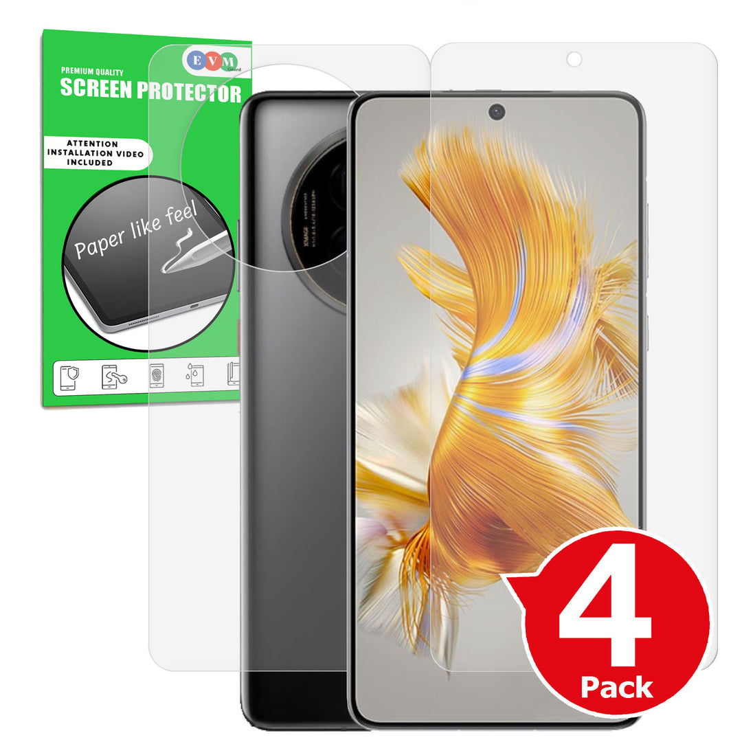 Huawei Mate 50 matte front and back screen protector anti glare paper like main image with box