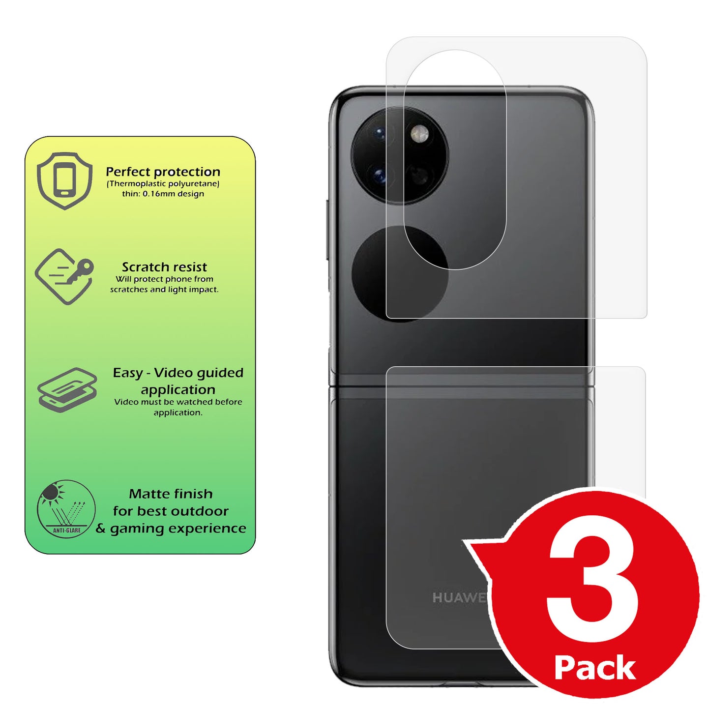 Huawei Pocket S matte back protector anti glare paper like summary image
