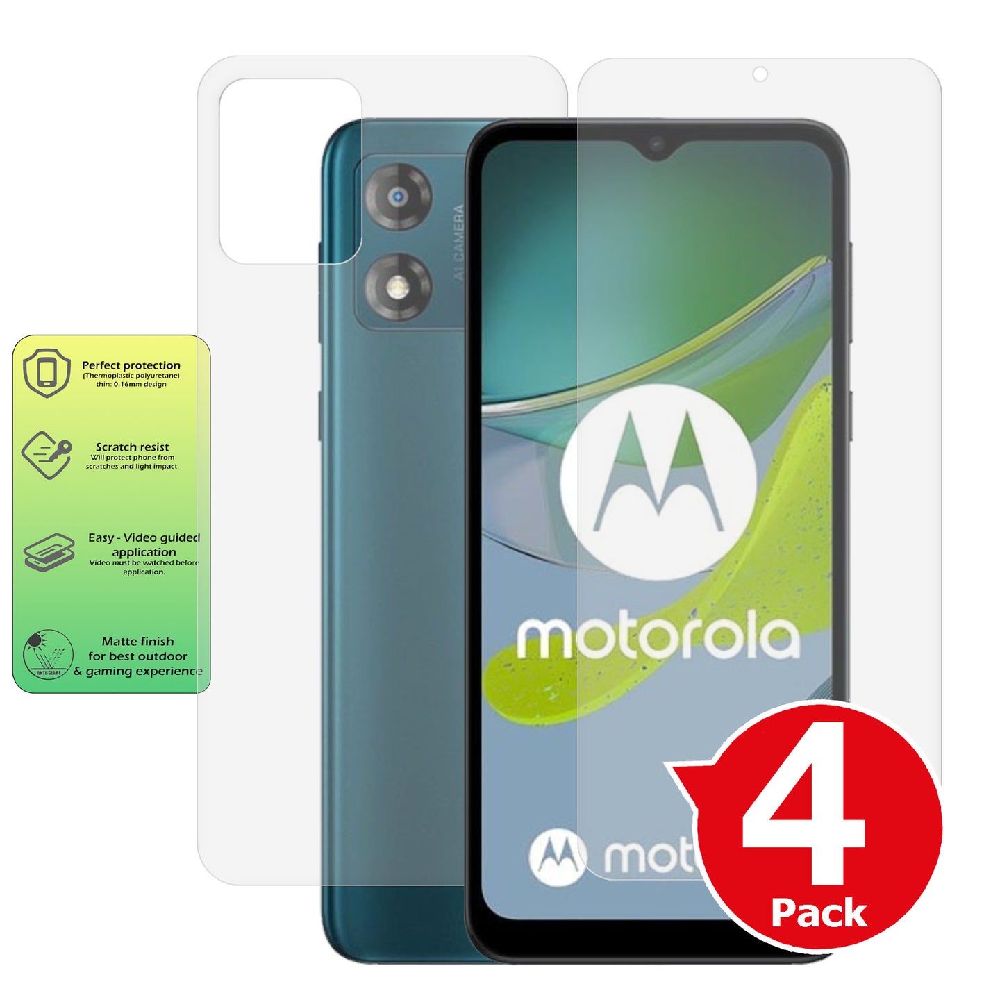 Motorola Moto E13 matte front and back screen protector paper like antiglare cover summary image
