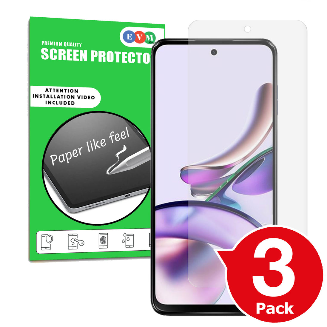 Motorola Moto G13 matte screen protector cover paper like anti glare main image with box