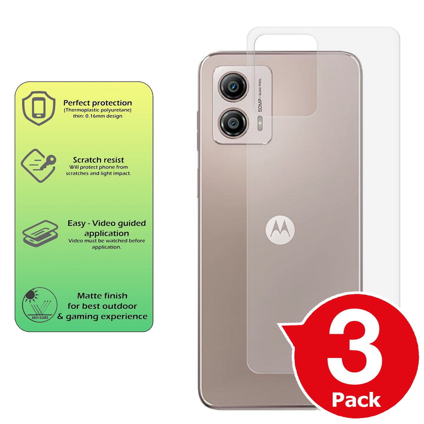 Motorola Moto G53 matte back protector cover paper like anti glare summary image