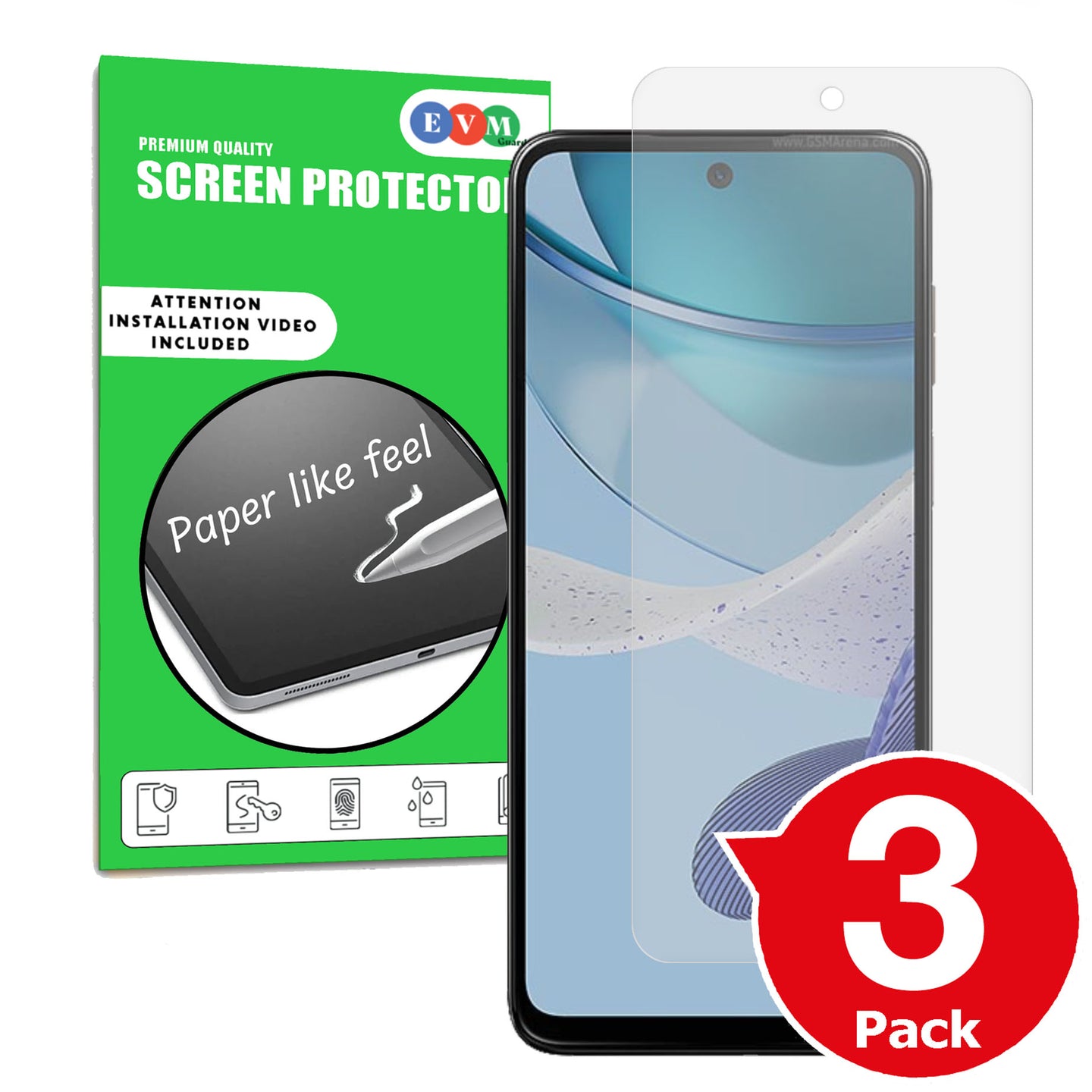 Motorola Moto G53 matte screen protector cover paper like anti glare main image with box