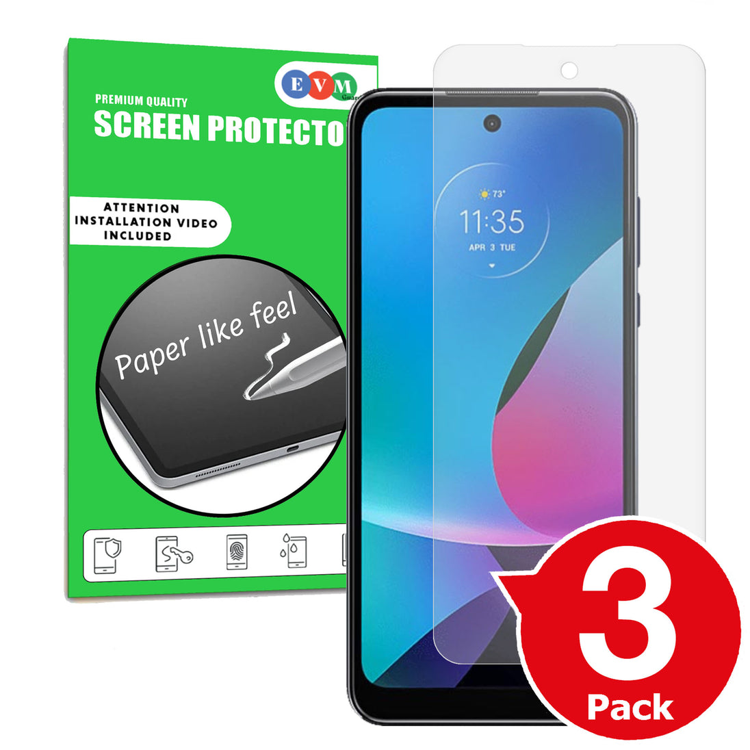 Motorola Moto G Play 2023 matte screen protector cover paper like anti glare main image with box