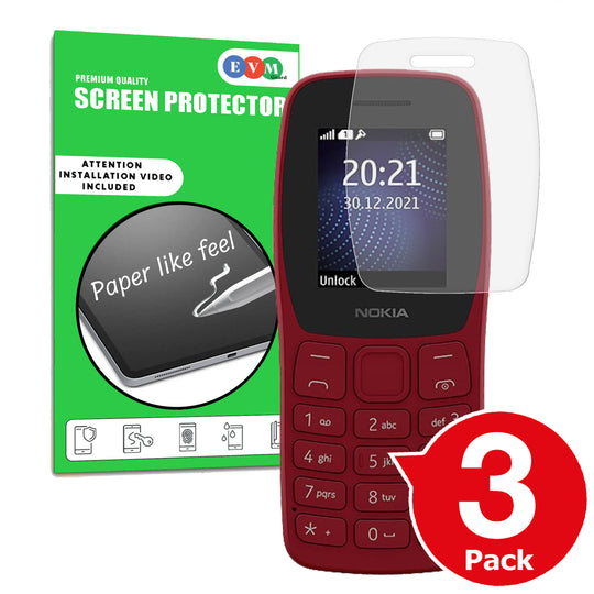 Nokia 105 Plus 2022 matte screen protector cover paper like anti glare main image with box