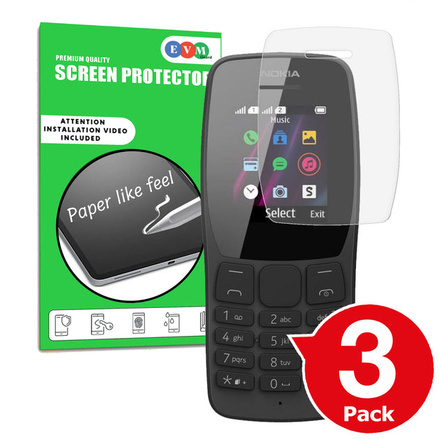 Nokia 110 2019 screen protector matte anti glare paper like cover main image with box