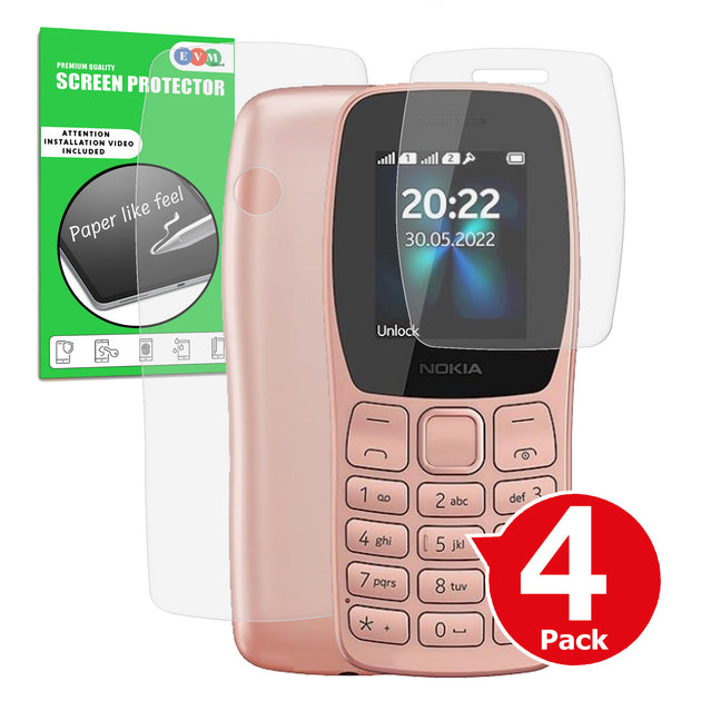 Nokia 110 2022 matte front and back screen protector cover paper like anti glare main image with box