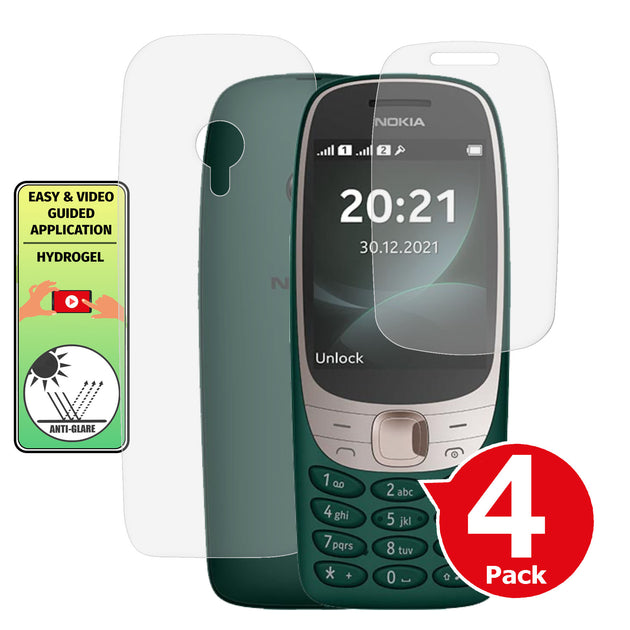 Nokia 6310 2021 matte front and back screen protector paper like antiglare cover application instructions image