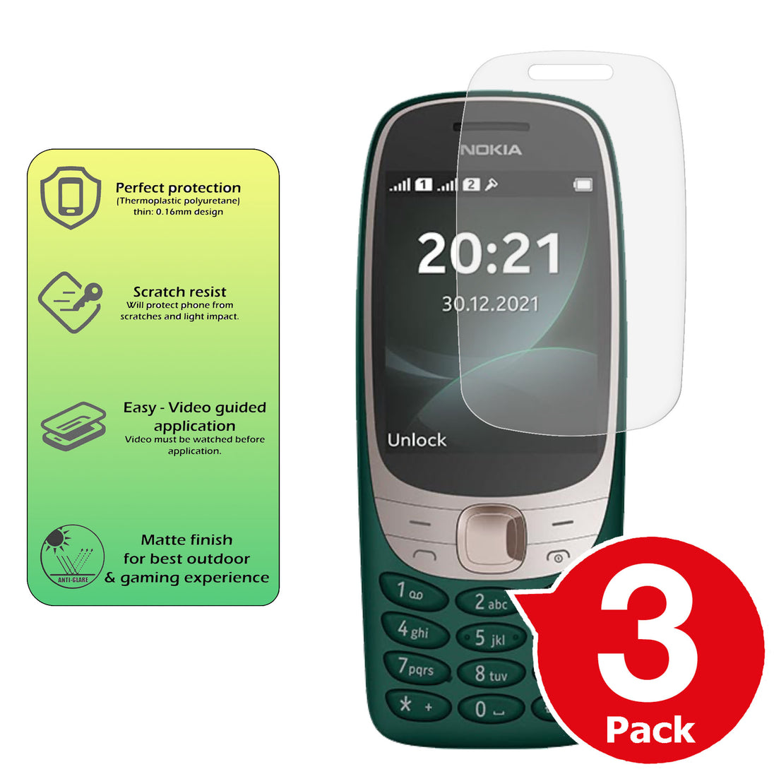 Nokia 6310 2021 screen protector matte anti glare paper like cover summary image