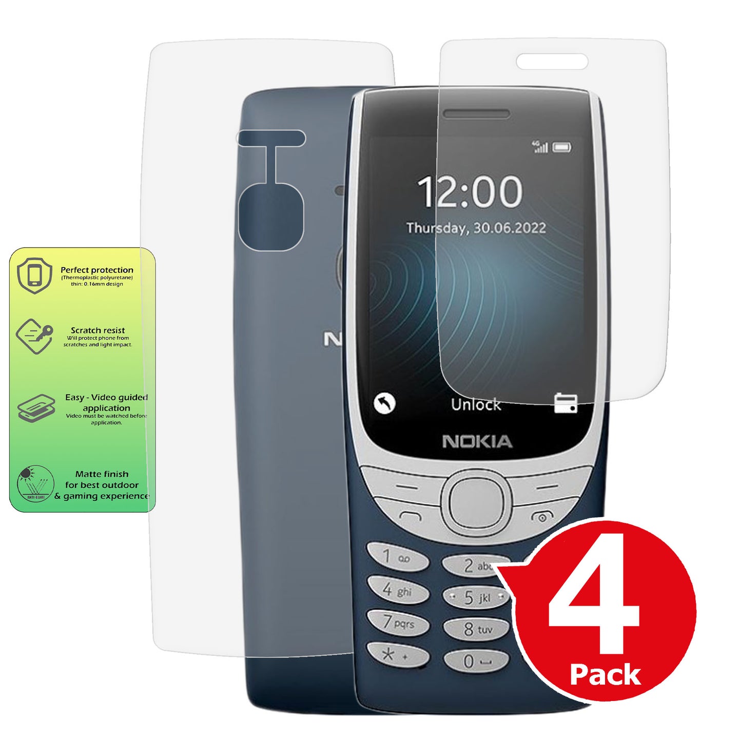 Nokia 8210 4G matte front and back screen protector cover paper like anti glare summary image