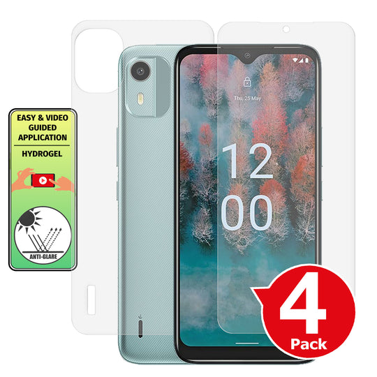 Nokia C12 matte front and back screen protector cover paper like anti glare application instructions image