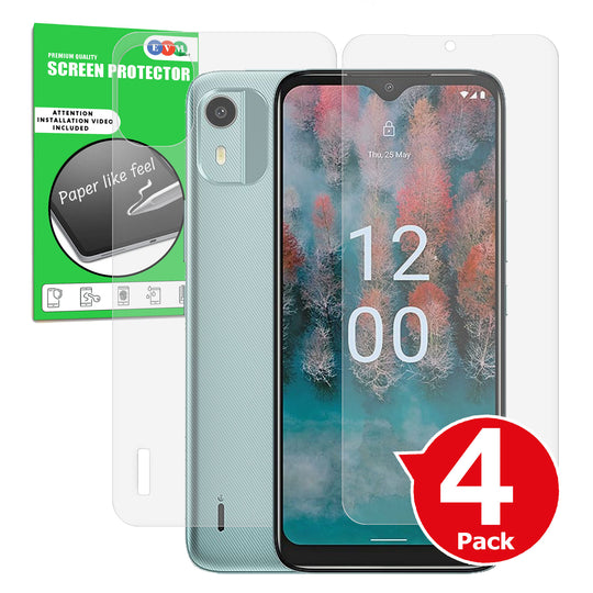 Nokia C12 matte front and back screen protector cover paper like anti glare main image with box