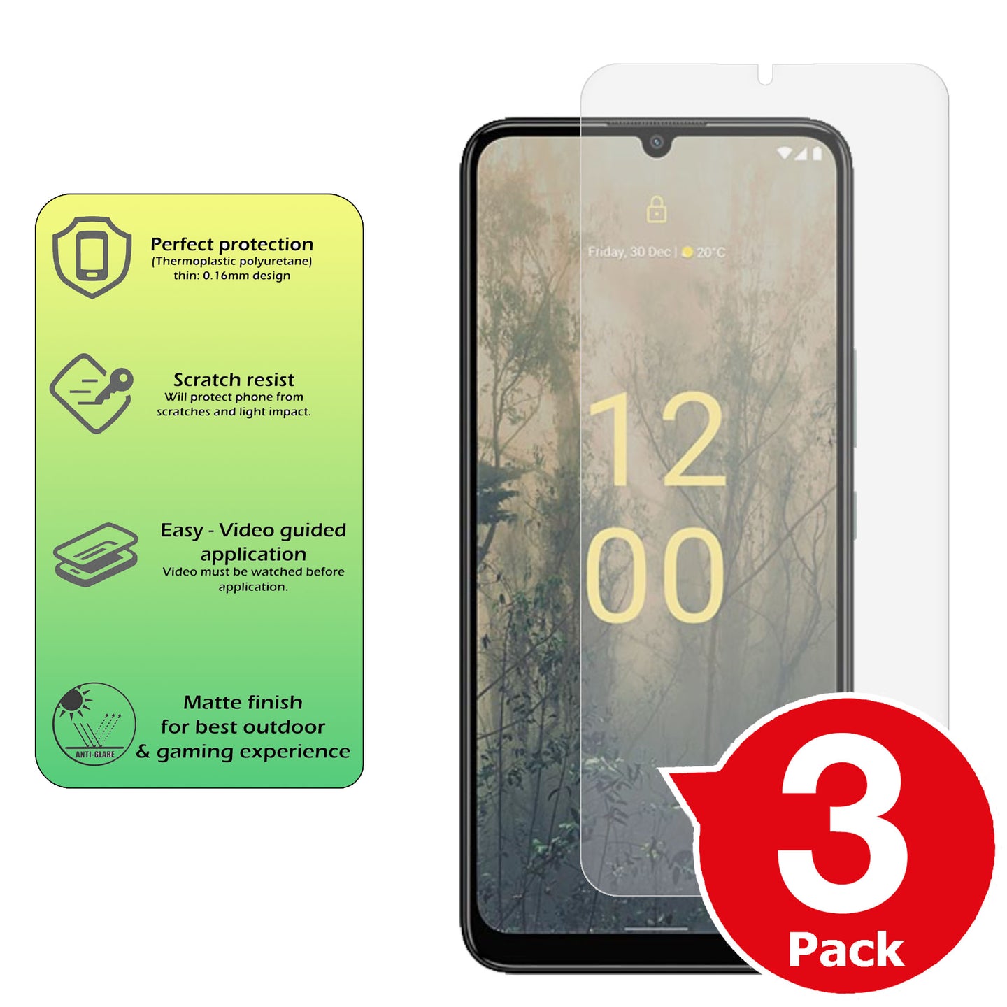 Nokia C31 matte screen protector cover anti glare paper like summary image