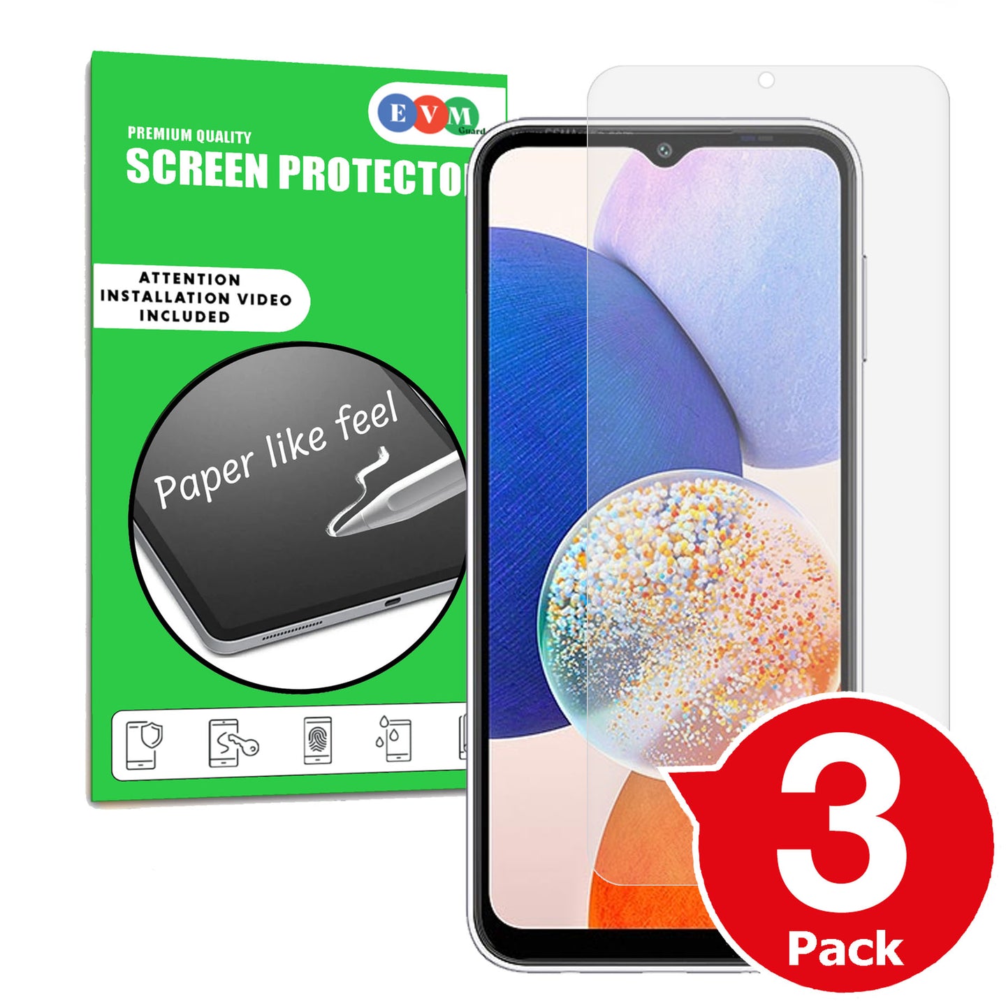 Samsung Galaxy A14 5G matte screen protector anti glare paper like main image with box