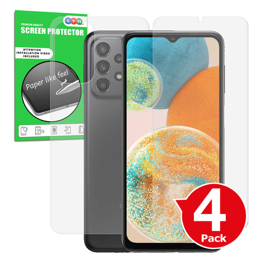 evmGuard Samsung Galaxy A14 5G Matte Screen Protector Anti glare PAPER Like Film matte front and back screen protector anti glare paper like main image with box