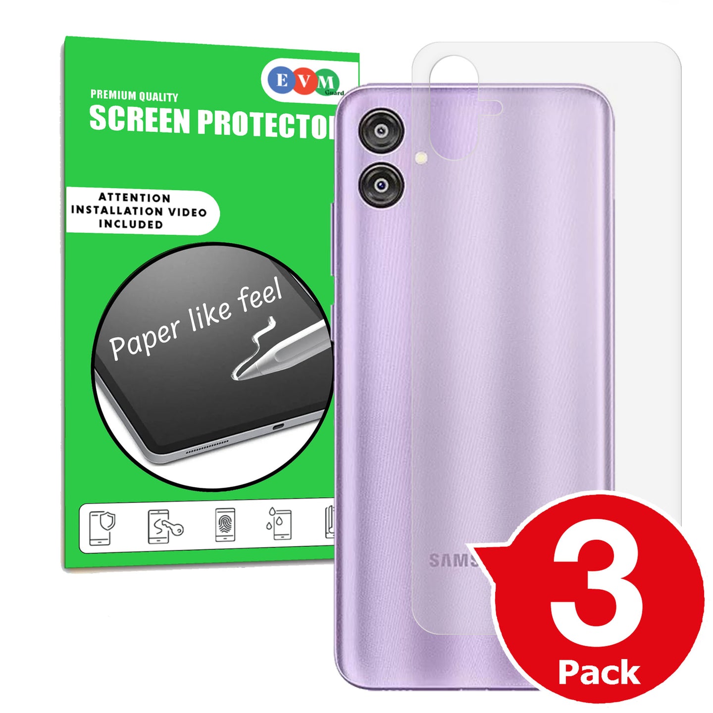 Samsung Galaxy F04 matte back protector anti glare paper like main image with box