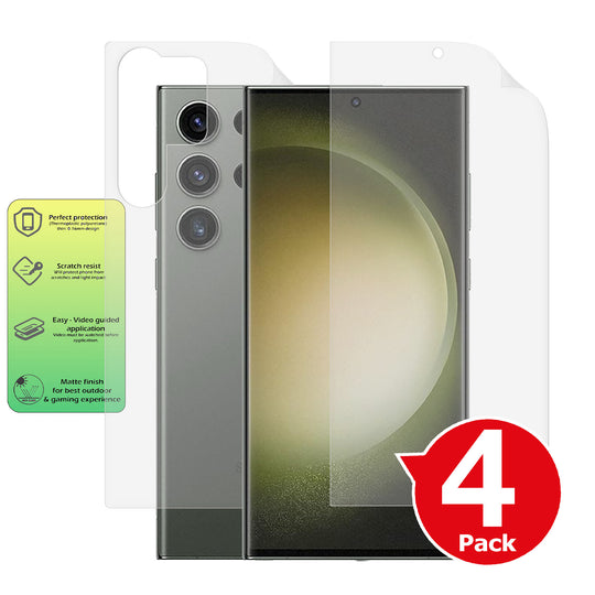 Samsung Galaxy S23 Ultra matte front and back screen protector anti glare paper like summary image